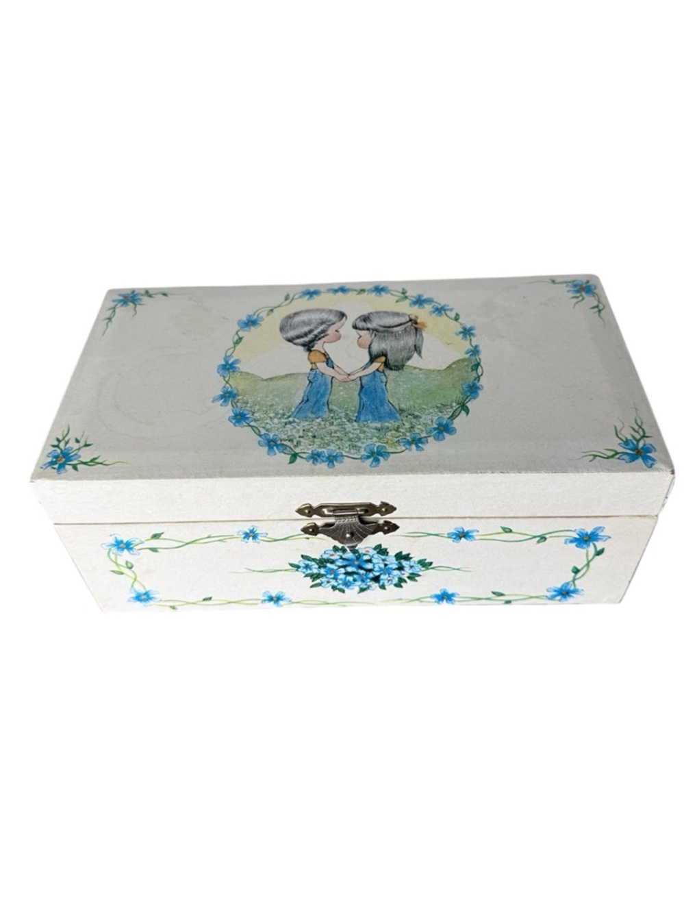 GUNTHER MELE Vintage 1976 Musical Jewelry Box Ballerina Dancer Mirror Wind Music